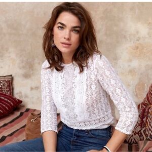 Sezane Jeannette Lace Blouse